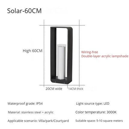 Lampe de jardin moderne solaire LED clôture lumière IP54 extérieur étanche ambiance éclairage pelouse lumières Villa cour décor lampadaires