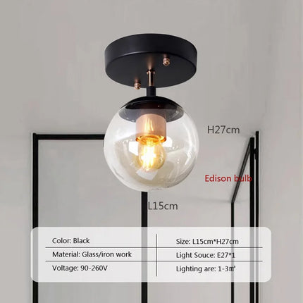 Plafonnier LED sphérique en verre au design moderne — LZ4T9Q2