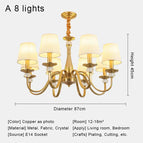 A 8 lumières / Lumière chaude / CHINE