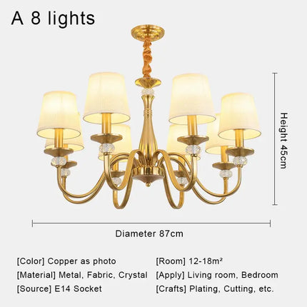 Lustre suspension rétro en tissu pour décoration campagne — LZ4M9X