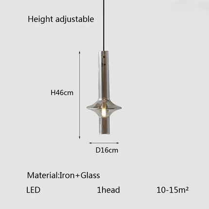 Lustre suspension en verre et bambou design italien pour commerces — LZ4X9P