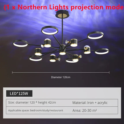 Lustre suspension en cristal effet aurores boréales — LZ4P9XQ