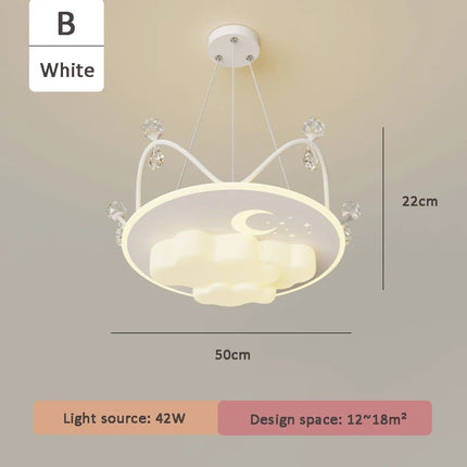 Lustre suspension nuage cristal décoratif pour chambre d'enfant — LZ4QX9