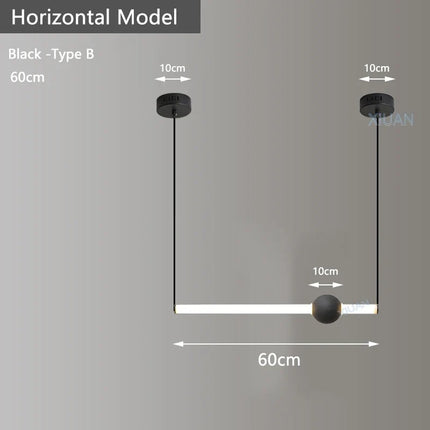 Suspension horizontale moderne pour éclairage de salle à manger — LZ4X9P