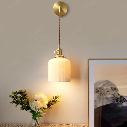 Applique murale LED en céramique dorée avec fil ajustable — LZ4F9XQ