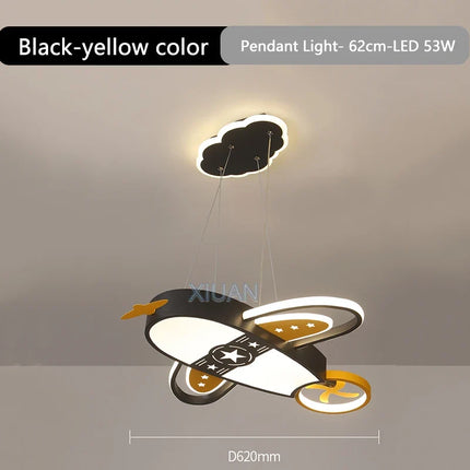 Lustre avion moderne pour enfants avec éclairage télécommandé — LZ4X9P2