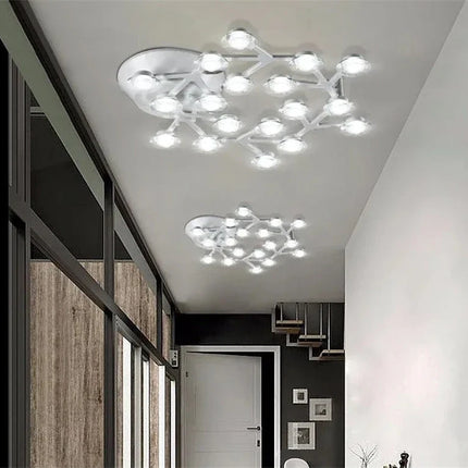 plafonnier moderne à led en forme d'étoiles avec abat-jour en acrylique