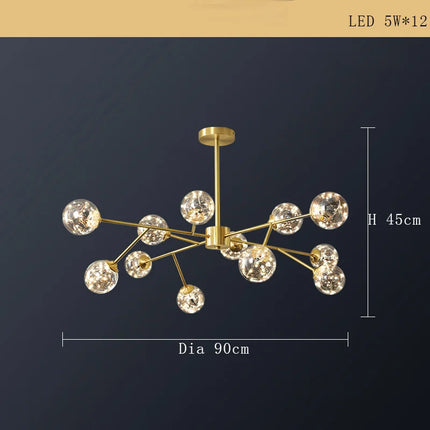 Lustre minimaliste en cuivre avec abat-jour étoile LED — LZ4X9T2