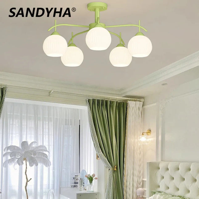 Suspension lustre minimaliste nordique en verre Sandyha — LZ4X9M