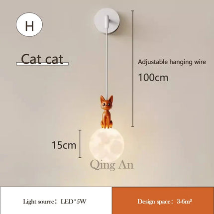 Applique murale LED chat mignon pour chambre d’enfant ambiance chaleureuse — LZ4XJ9
