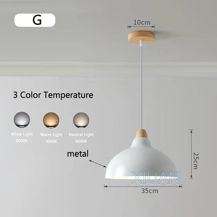 Suspension LED nordique en bois massif pour restaurant — LZ4X9T