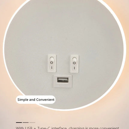 Applique murale LED moderne avec ports USB et interrupteur intégré — LZ4X9T1