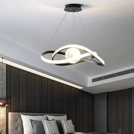 Suspension LED noire au style moderne pour intérieur — LZ4X9T