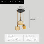 Dia30cm Ambre 3 lumières / Sans ampoule