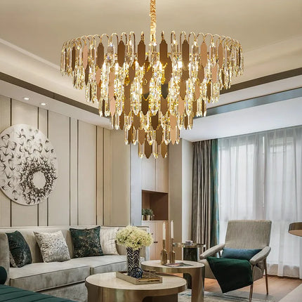 Lustre LED de luxe finition or chromé pour décoration moderne — LZ4X9T2