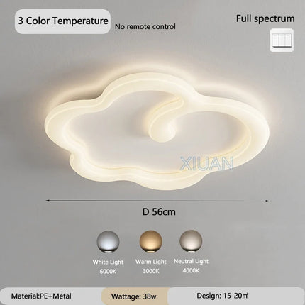 Lustre suspension scandinave nuage blanc avec télécommande LED optionnelle — LZ4X9P