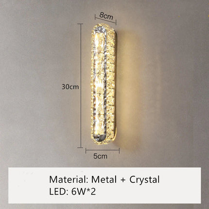 applique murale led ovale moderne en cristal pour décoration intérieure