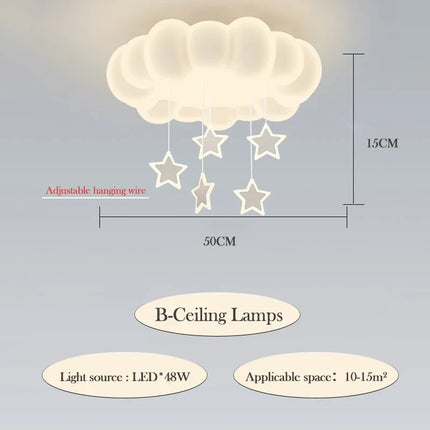 Lustre moderne nuages romantique pour chambre d’enfant — LZ4X9T1