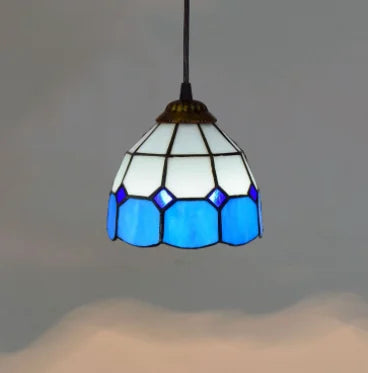 Suspension en verre fait main style nordique motif paon — LZ4X9T2