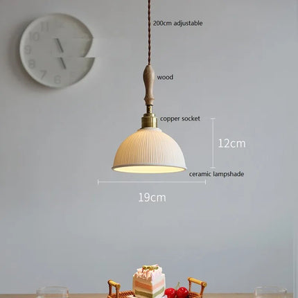 Suspension design papillon en céramique et bois — LZ4X9B