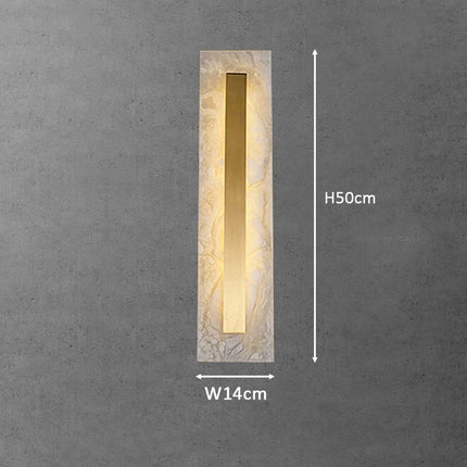 Applique murale en cuivre avec marbre ovale et carré minimaliste — LZ4X9T2