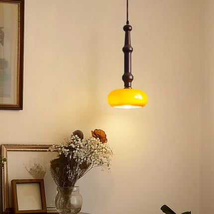 Suspension en bois d’hévéa et verre pour intérieur moderne — LZ4X9Q2