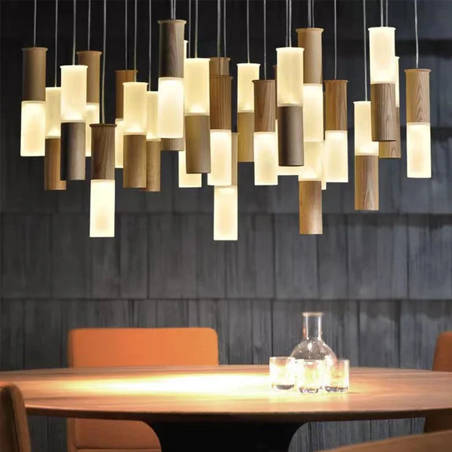 Lustre moderne en bois pour éclairage intérieur design — LZ7QX2