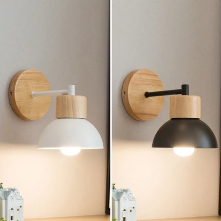 Applique murale nordique en bois avec interrupteur et décor oiseau — LZ7D4X