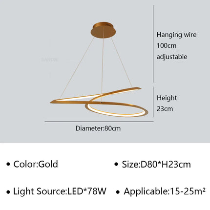 Lustre LED suspendu au design moderne