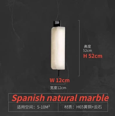 Lustre en marbre naturel espagnol et cuivre pour décoration moderne — LZ4X9T