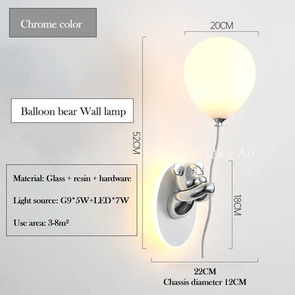 Applique murale LED ours doré en verre pour chambre enfant — LZ4X9T1