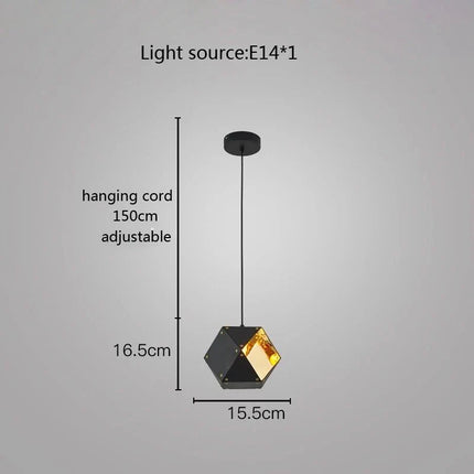 suspension led cube art déco style assorti 	 saison