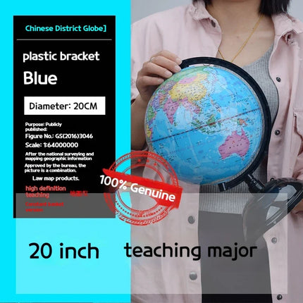 Lampe de table globe étudiant géographie sur base métallique — LZ4N7Q2