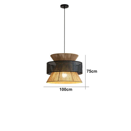 Suspension rotin cannage style Sabi Wabi chinois — LZ4X9Q2