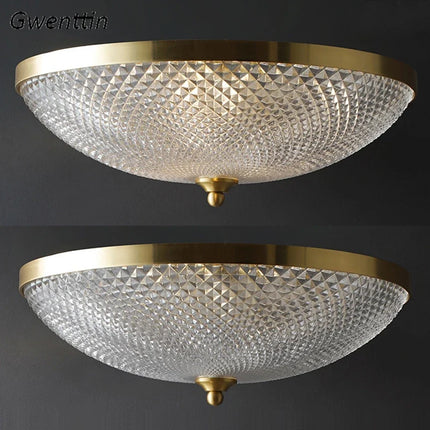 Plafonnier en cuivre et verre pour intérieur style loft moderne — LZ4X9T