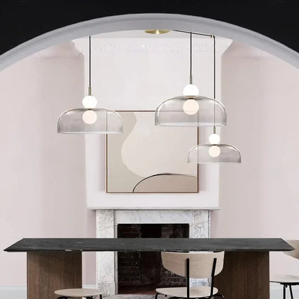 Suspension nordique à double globe en verre pour cuisine et salle à manger — LZ4X9P