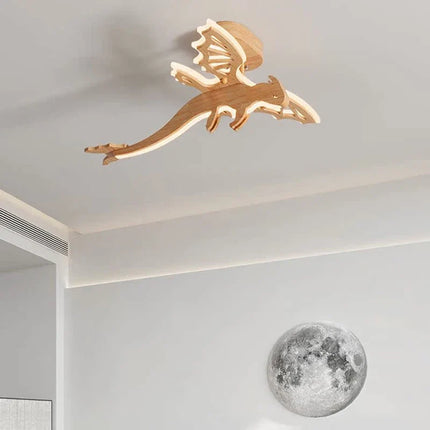 Plafonnier LED enfant design dragon style nordique naturel — LZ4X9P2