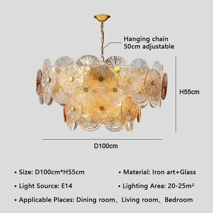 Lustre en verre moderne avec éclairage LED élégant — LZ4D7Q9