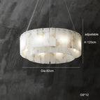 Diamètre B 82 cm / Cadre argenté / Lumière chaude