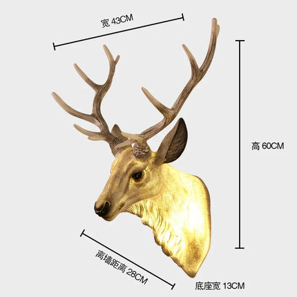 Applique murale en bois forme cerf avec éclairage LED décoratif — LZ4P9XQ