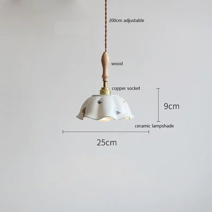Suspension design papillon en céramique et bois — LZ4X9B