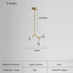 3 lampes / Or / Lumière chaude