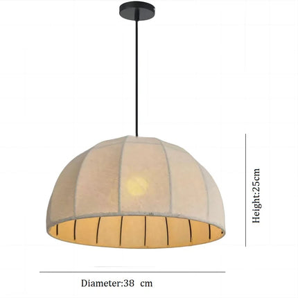 Plafonnier nordique en lin avec abat-jour en tissu et finition cuivre — LZ4X9P