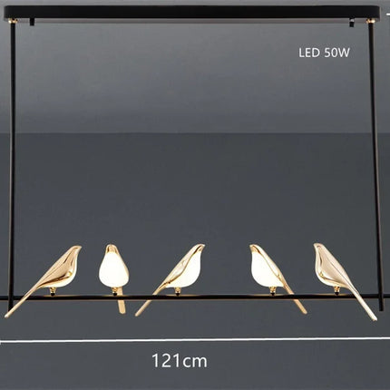 Lustre suspension oiseau doré style nordique pour intérieur — LZ4X9P2