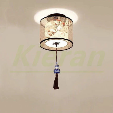 Plafonnier LED moderne motif lotus et oiseau pour hôtel et KTV — LZ4X9T