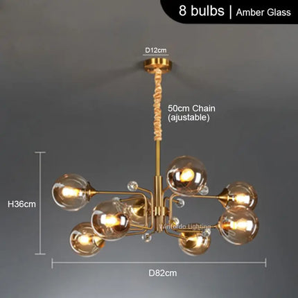 lustre led moderne 10 globes