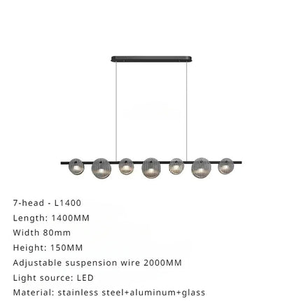 lustre sandyha moderne minimaliste abat-jour verre led suspendu