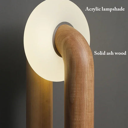 Lampe de chevet japonaise rétro en bois avec design tactile variable — LZ4X9P