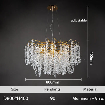 Lustre LED en cristaux au design moderne pour intérieur — LZ4XJ9