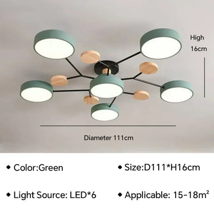 Plafonnier LED en bois au design nordique pour intérieur élégant — LZ4X9P2